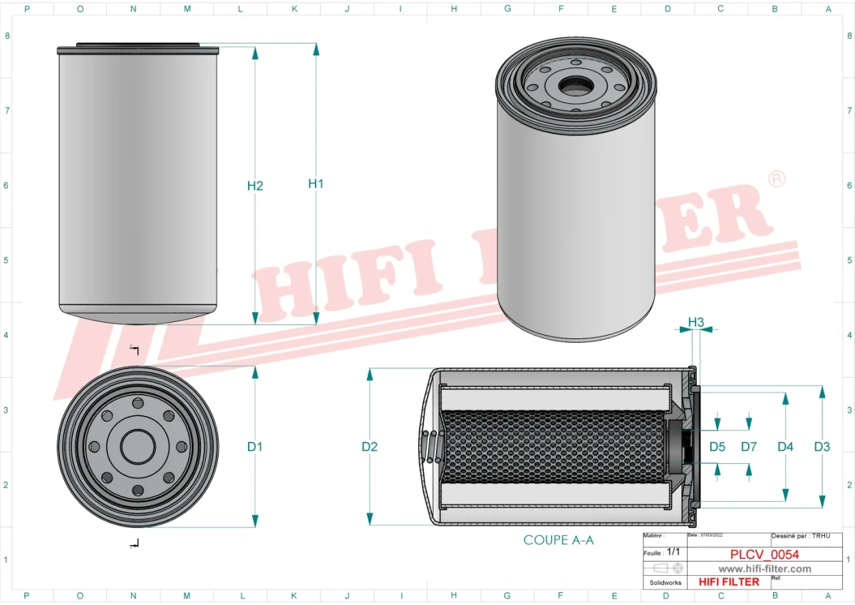 Rysunek techniczny Hifi Filter FT1182