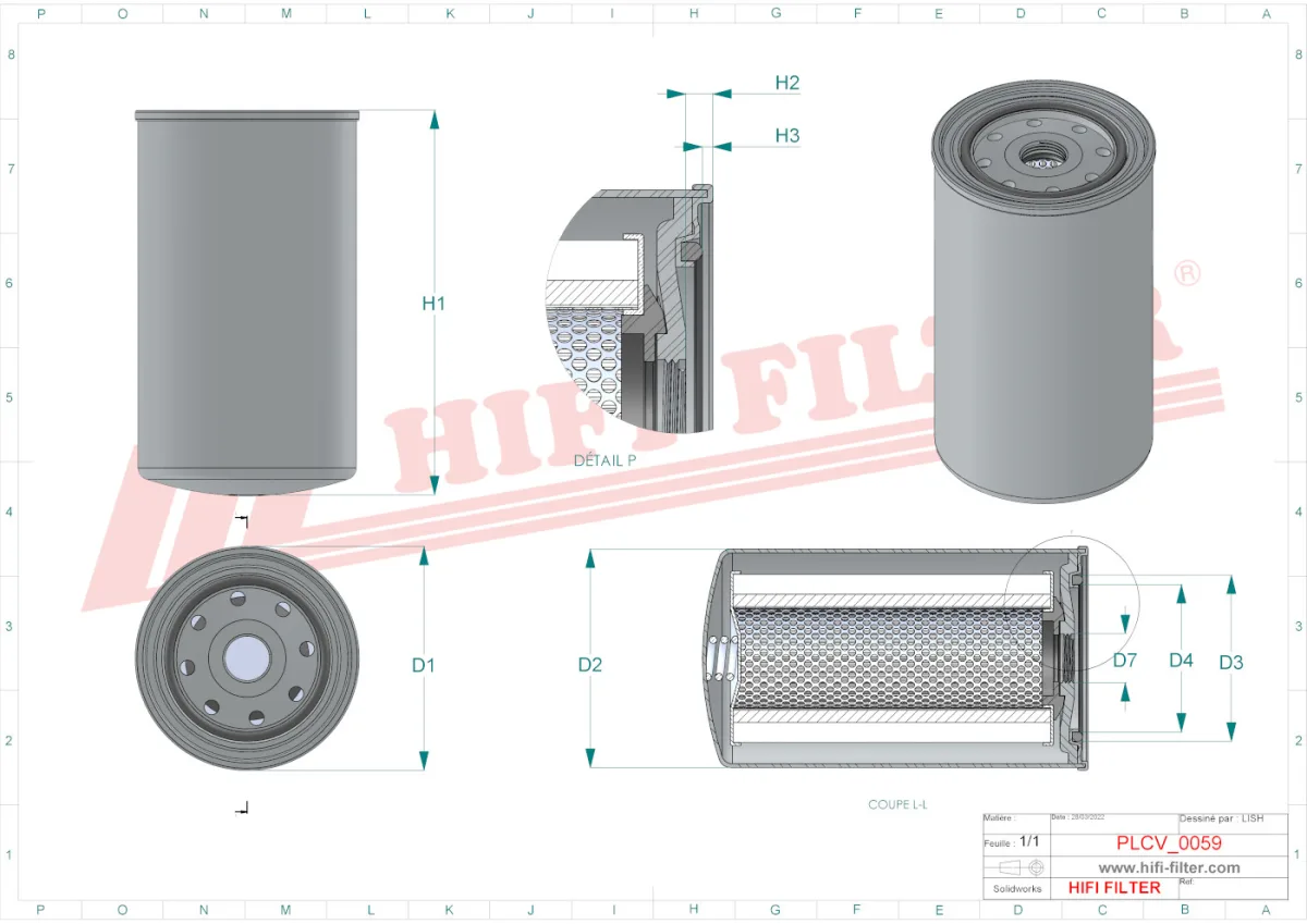 Rysunek techniczny Hifi Filter FT1907