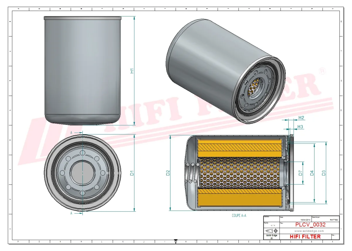 Rysunek techniczny Hifi Filter FT6238