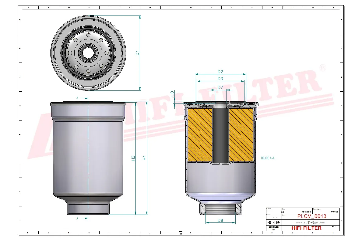 Rysunek techniczny Hifi Filter FT6243