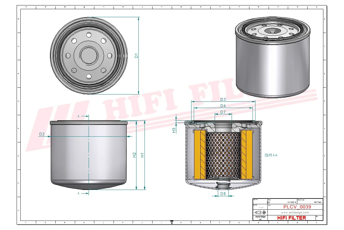 Rysunek techniczny Hifi Filter FT7270