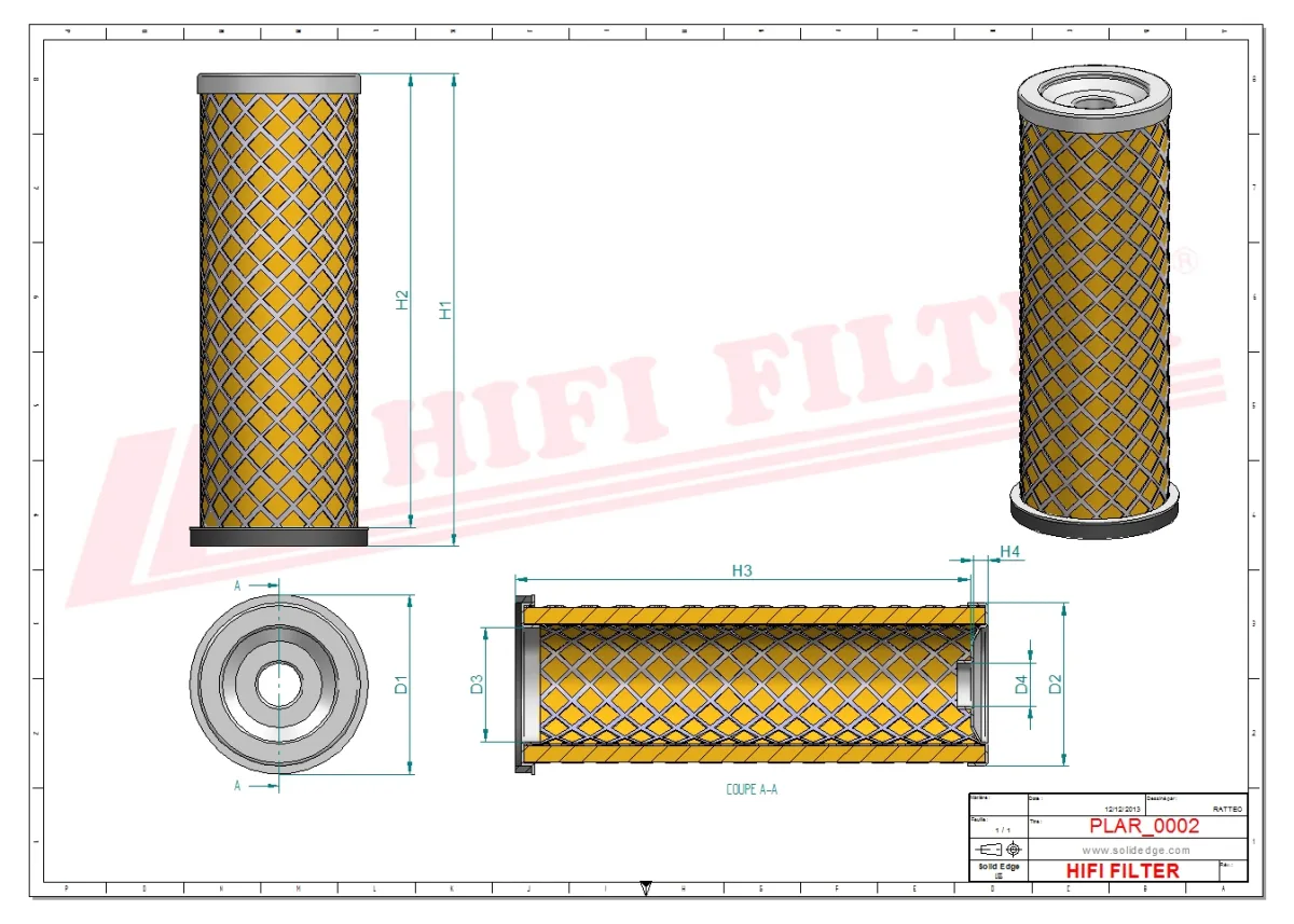Rysunek techniczny Hifi Filter SA11930
