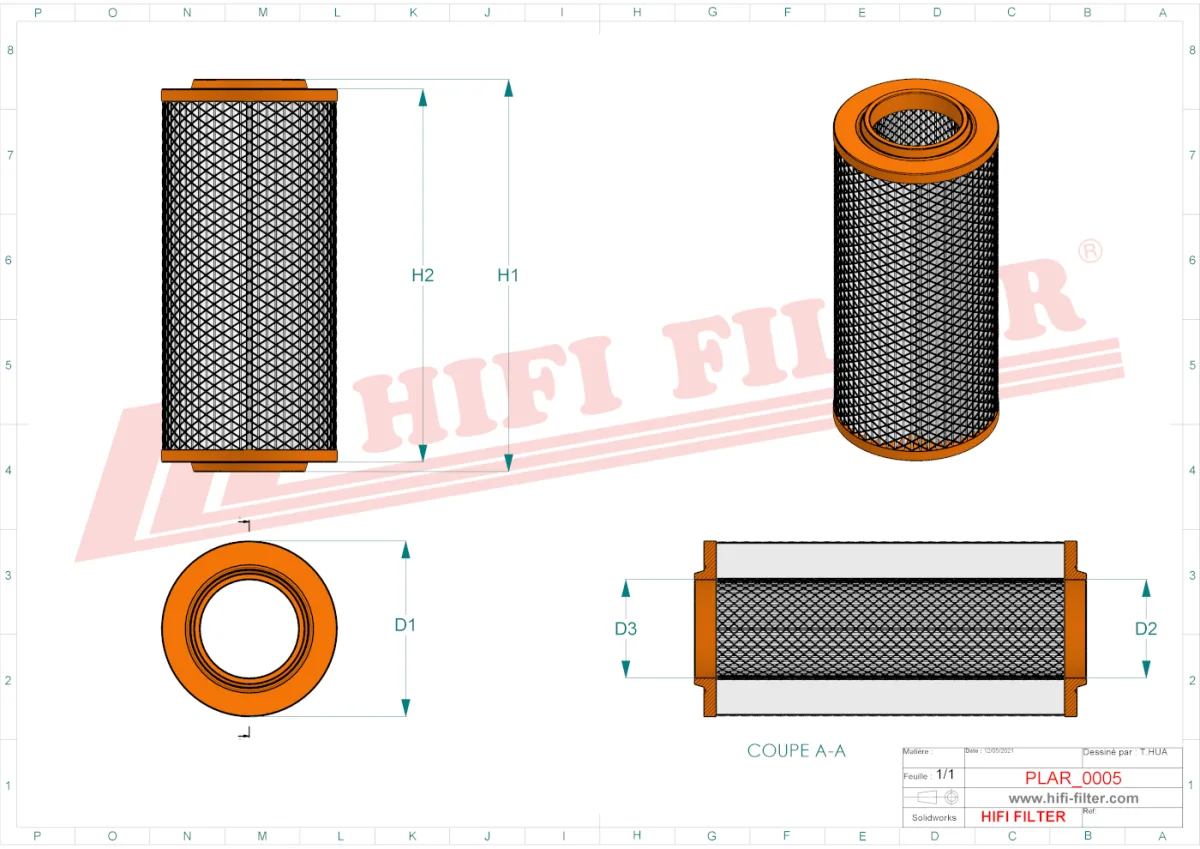 Rysunek techniczny Hifi Filter SA12217