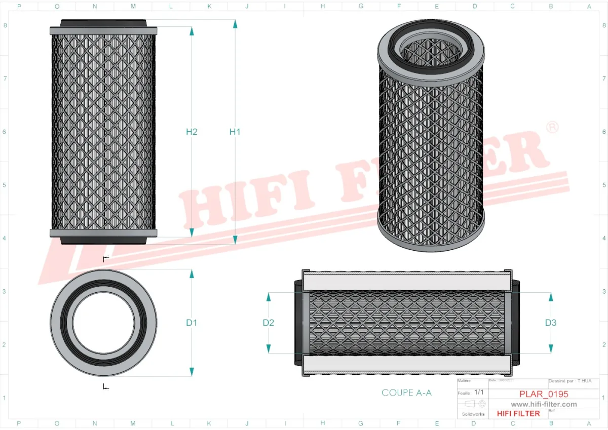 Rysunek techniczny Hifi Filter SA12328
