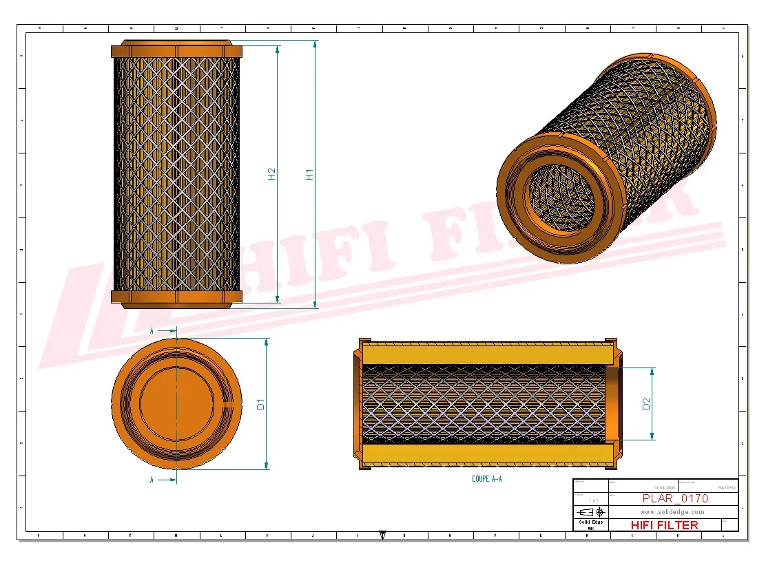 Rysunek techniczny Hifi Filter SA16238