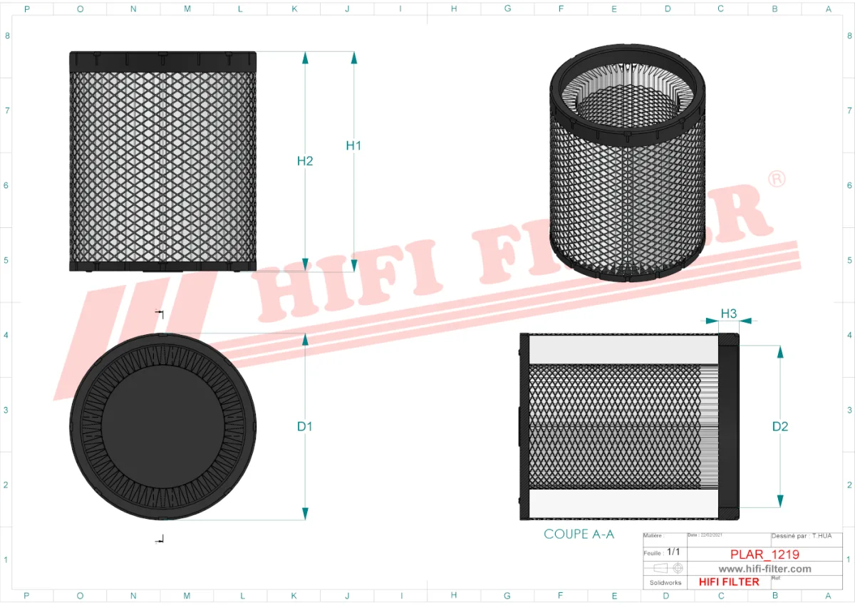 Rysunek techniczny Hifi Filter SA16987