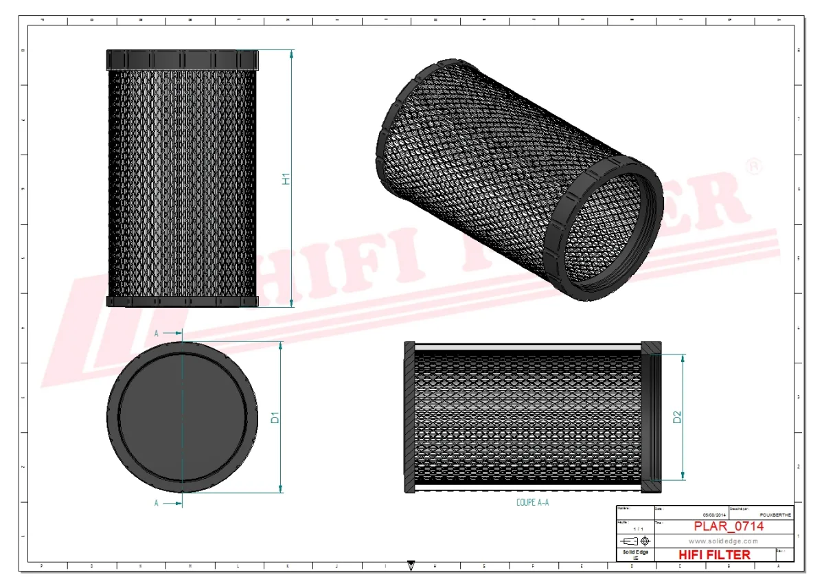 Rysunek techniczny Hifi Filter SA16988