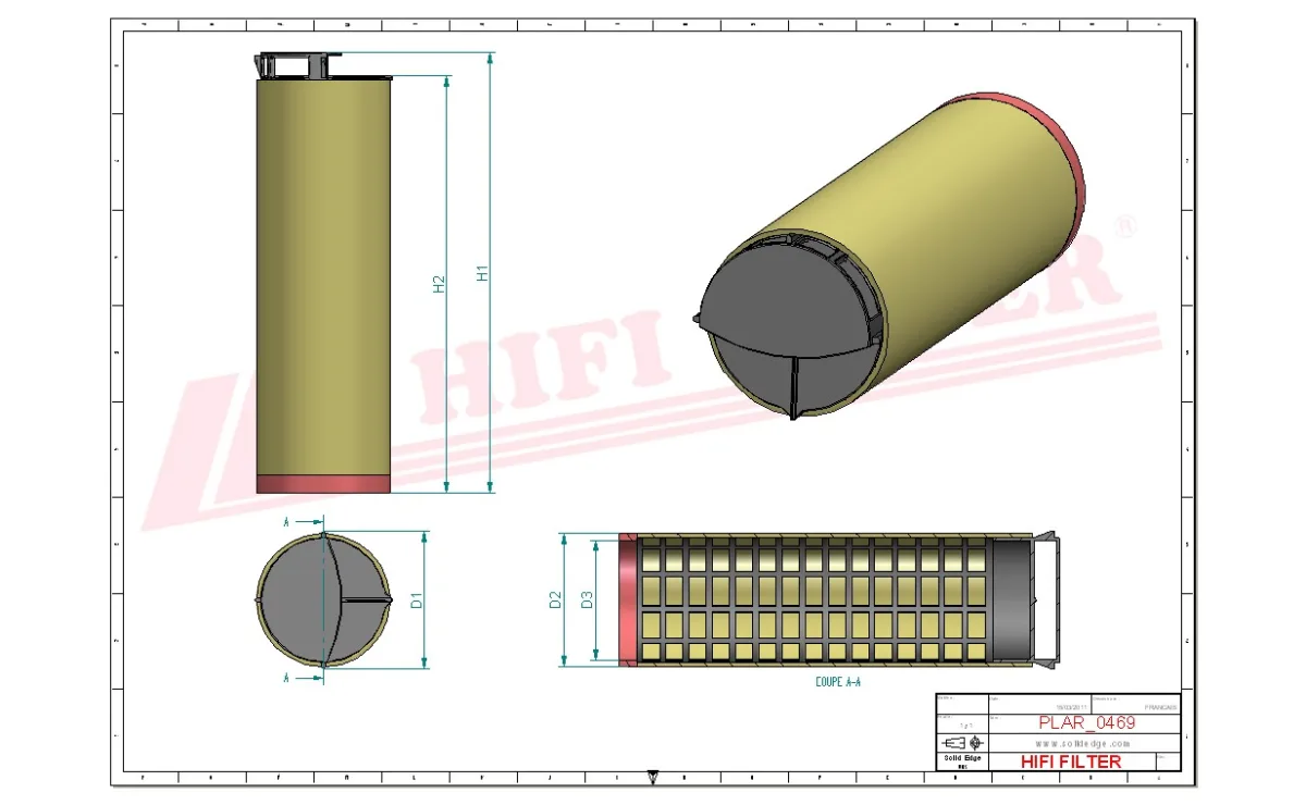 Rysunek techniczny Hifi Filter SA17085