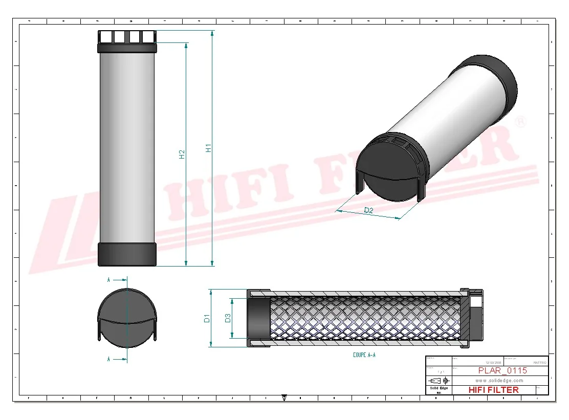 Rysunek techniczny Hifi Filter SA17101