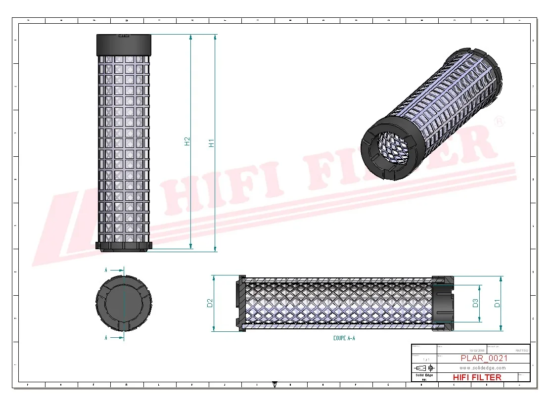 Rysunek techniczny Hifi Filter SA17235