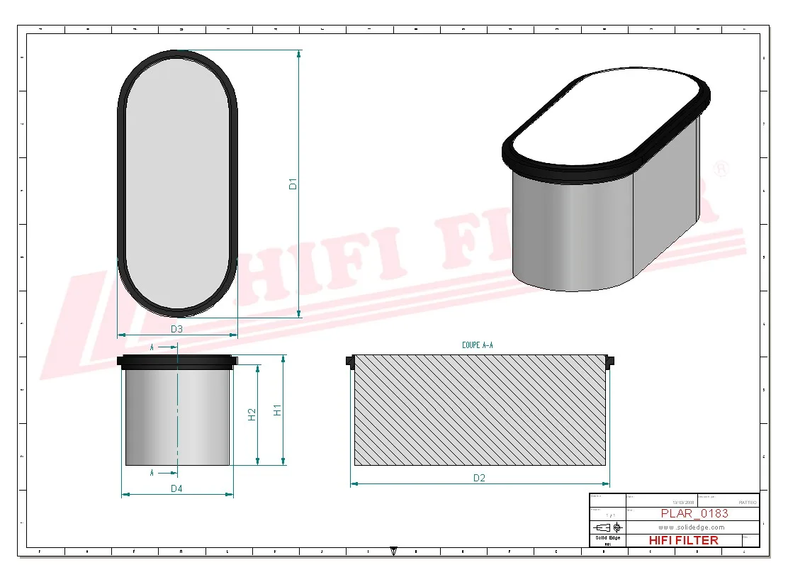 Rysunek techniczny Hifi Filter SA17391