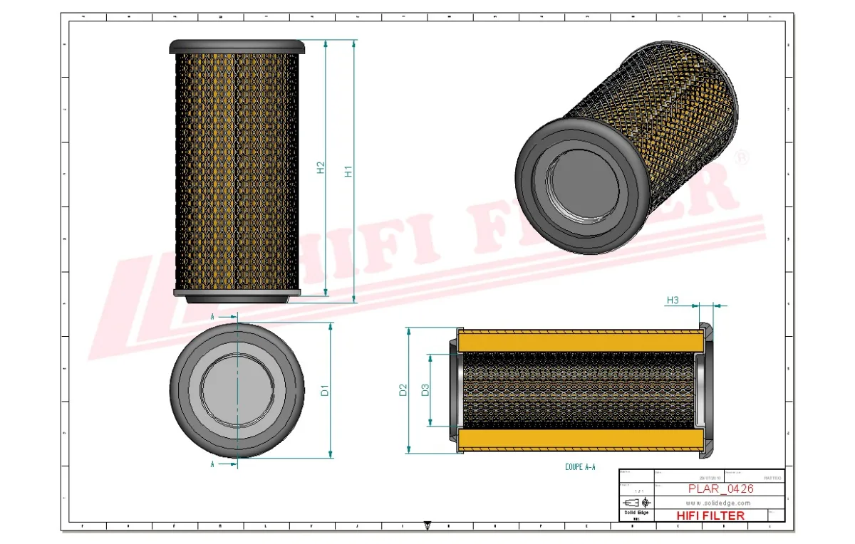 Rysunek techniczny Hifi Filter SA18087