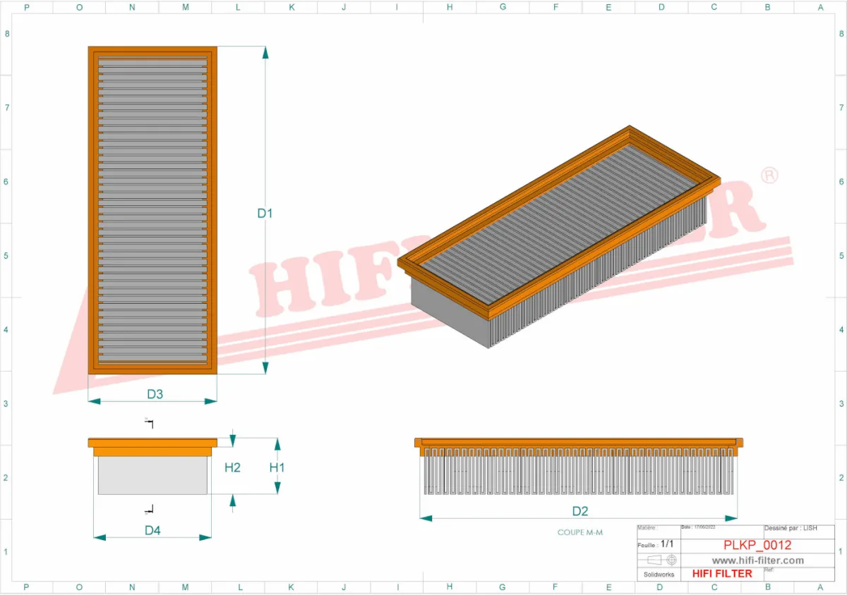 Rysunek techniczny Hifi Filter SC17814