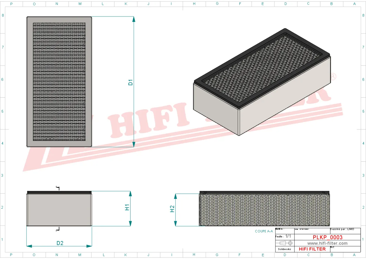 Rysunek techniczny Hifi Filter SC90240