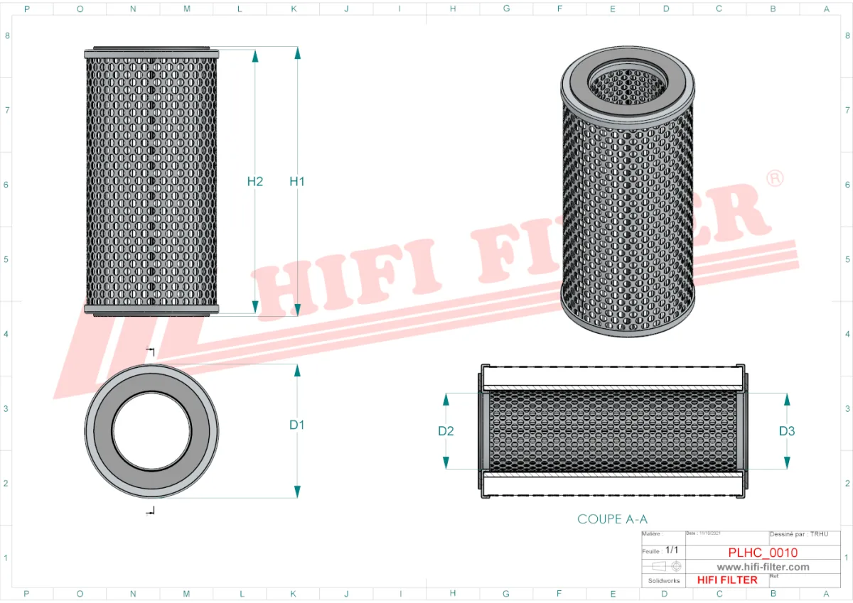 Rysunek techniczny Hifi Filter SH56129