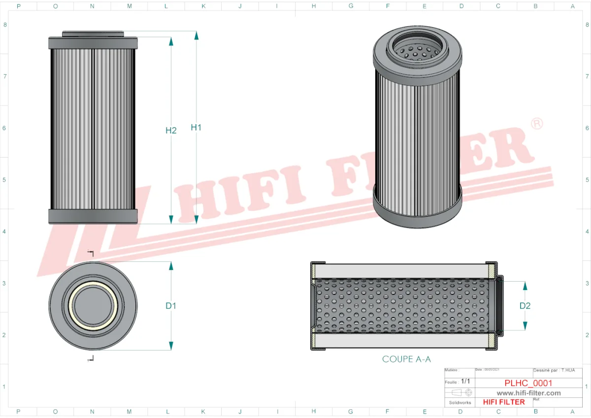 Rysunek techniczny Hifi Filter SH60720