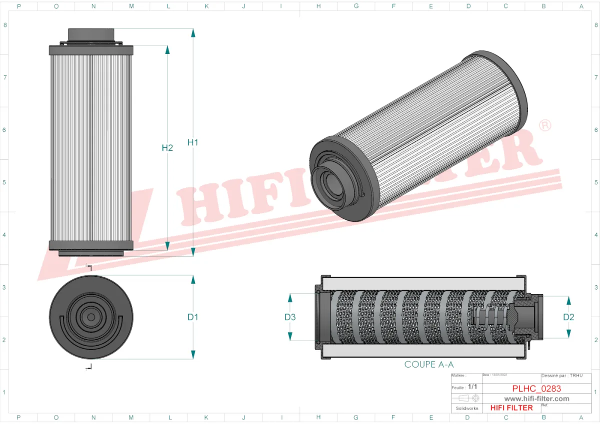 Rysunek techniczny Hifi Filter SH63317