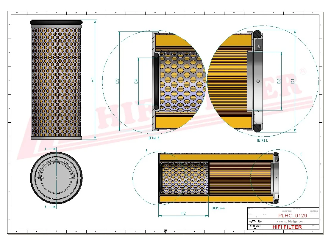 Rysunek techniczny Hifi Filter SH68181