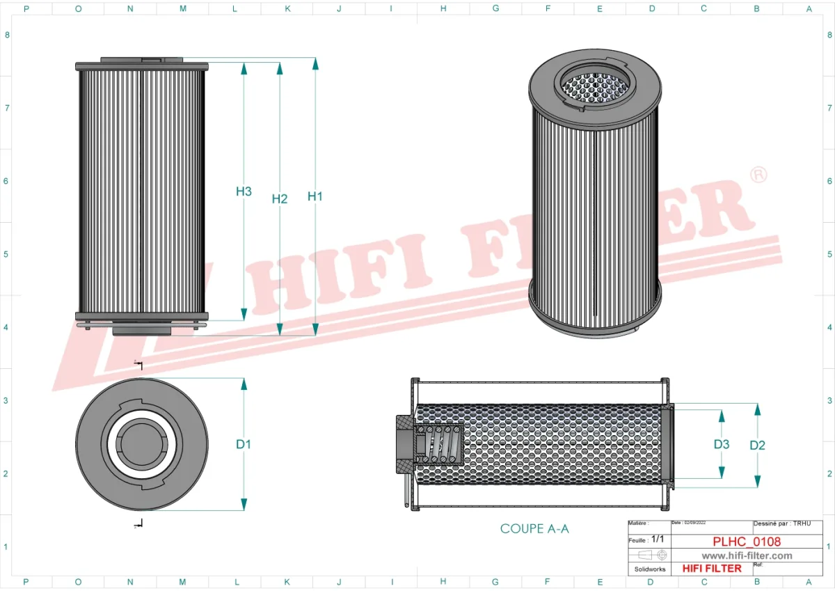 Rysunek techniczny Hifi Filter SH74039