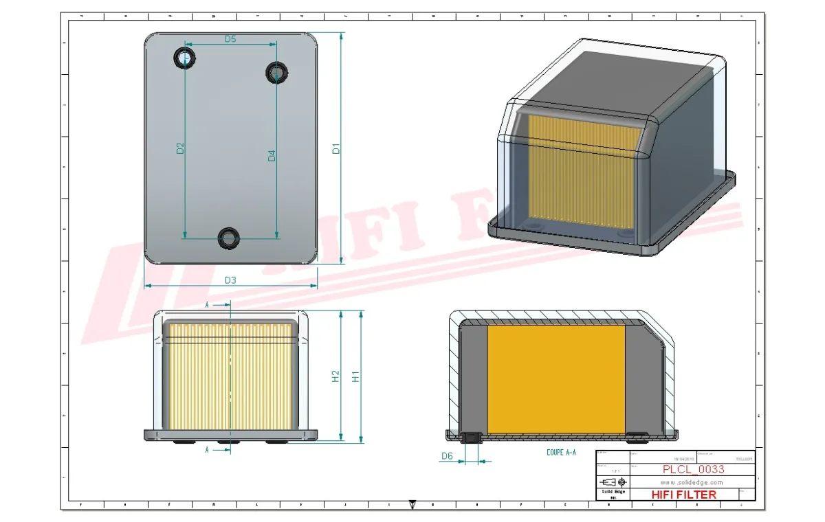 Rysunek techniczny Hifi Filter SN203