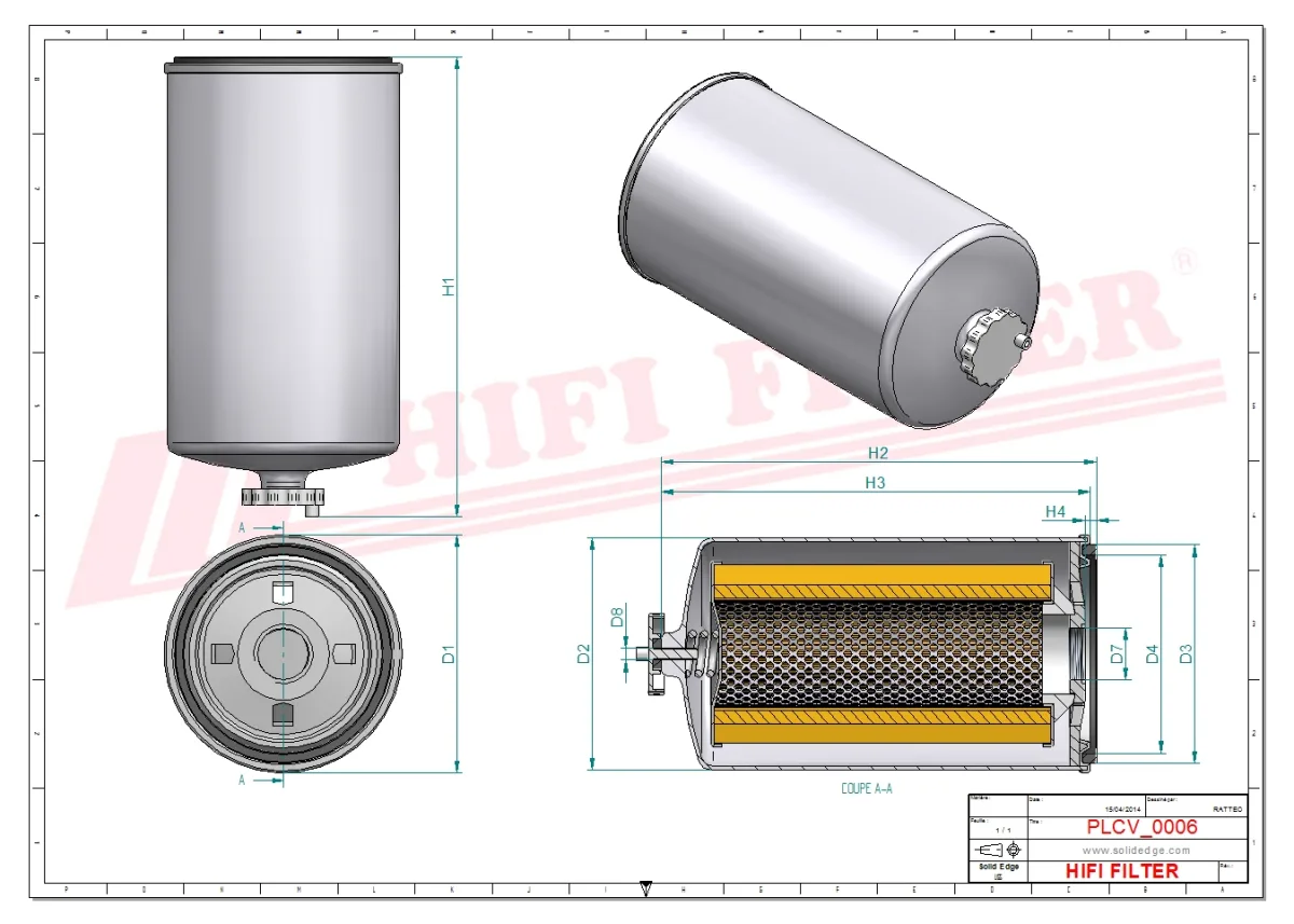 Rysunek techniczny Hifi Filter SN25107