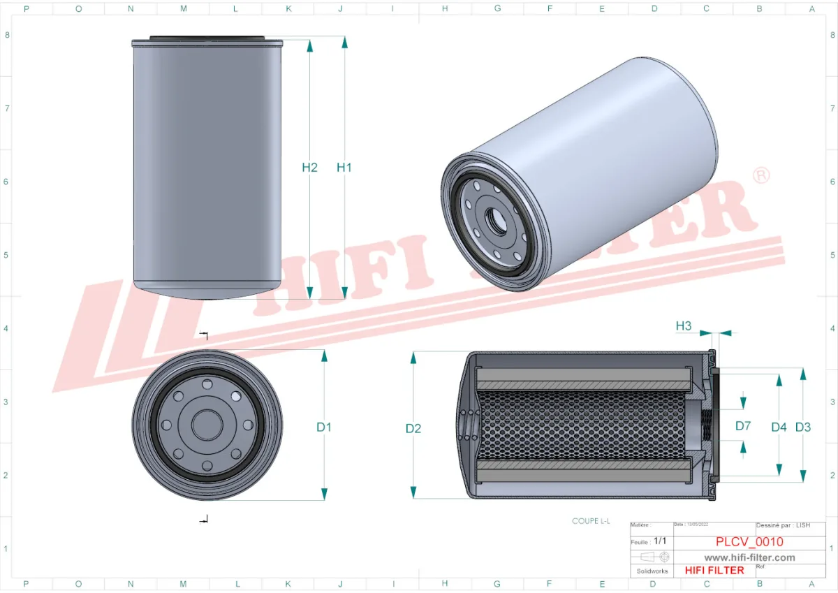 Rysunek techniczny Hifi Filter SN30031