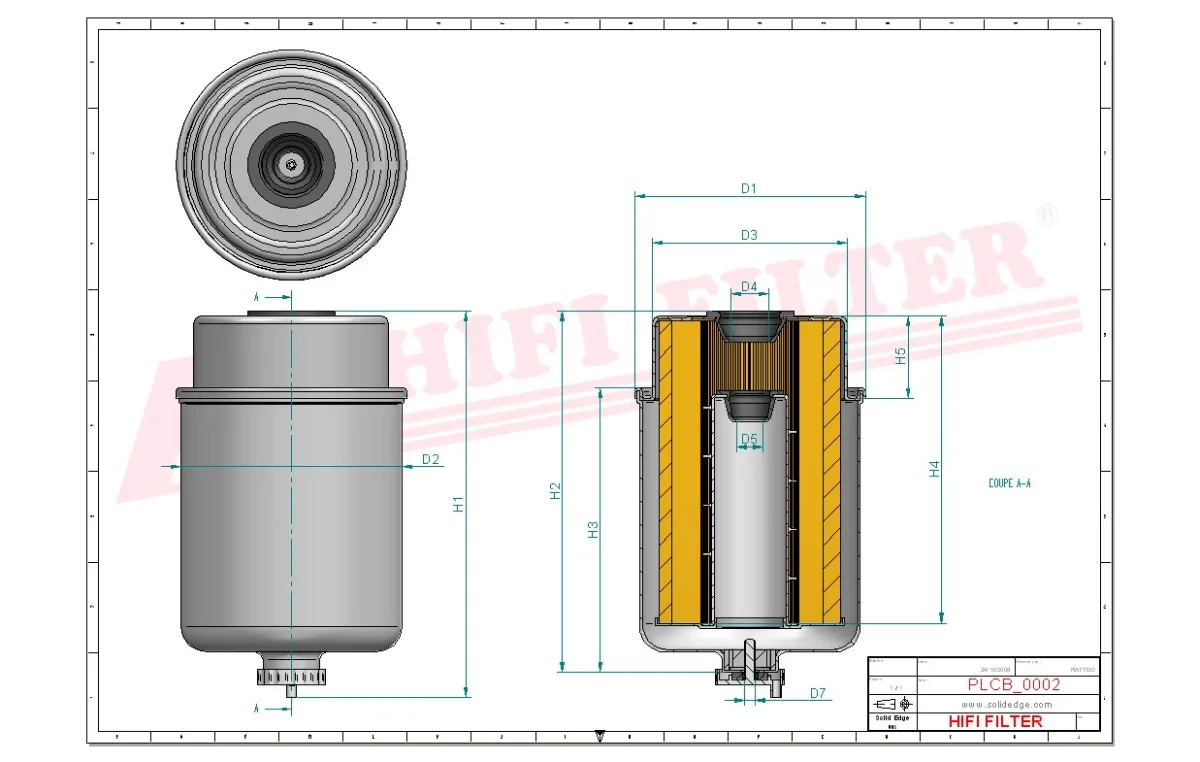 Rysunek techniczny Hifi Filter SN70125