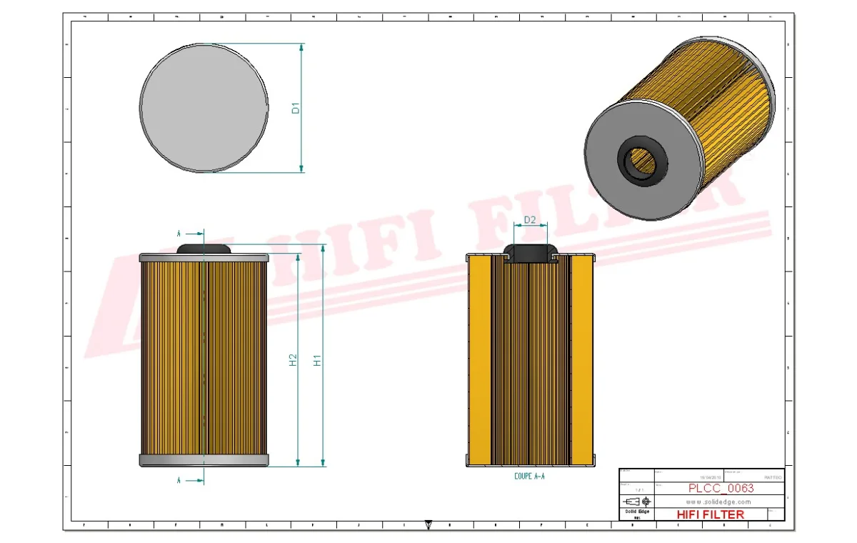 Rysunek techniczny Hifi Filter SN70145