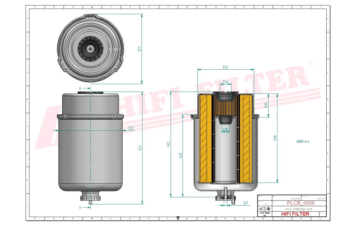 Rysunek techniczny Hifi Filter SN70241