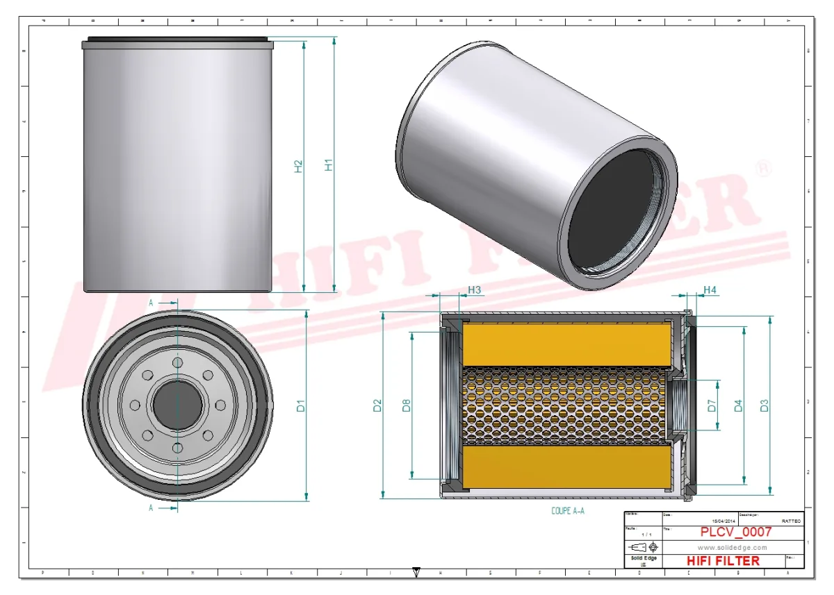 Rysunek techniczny Hifi Filter SN909110
