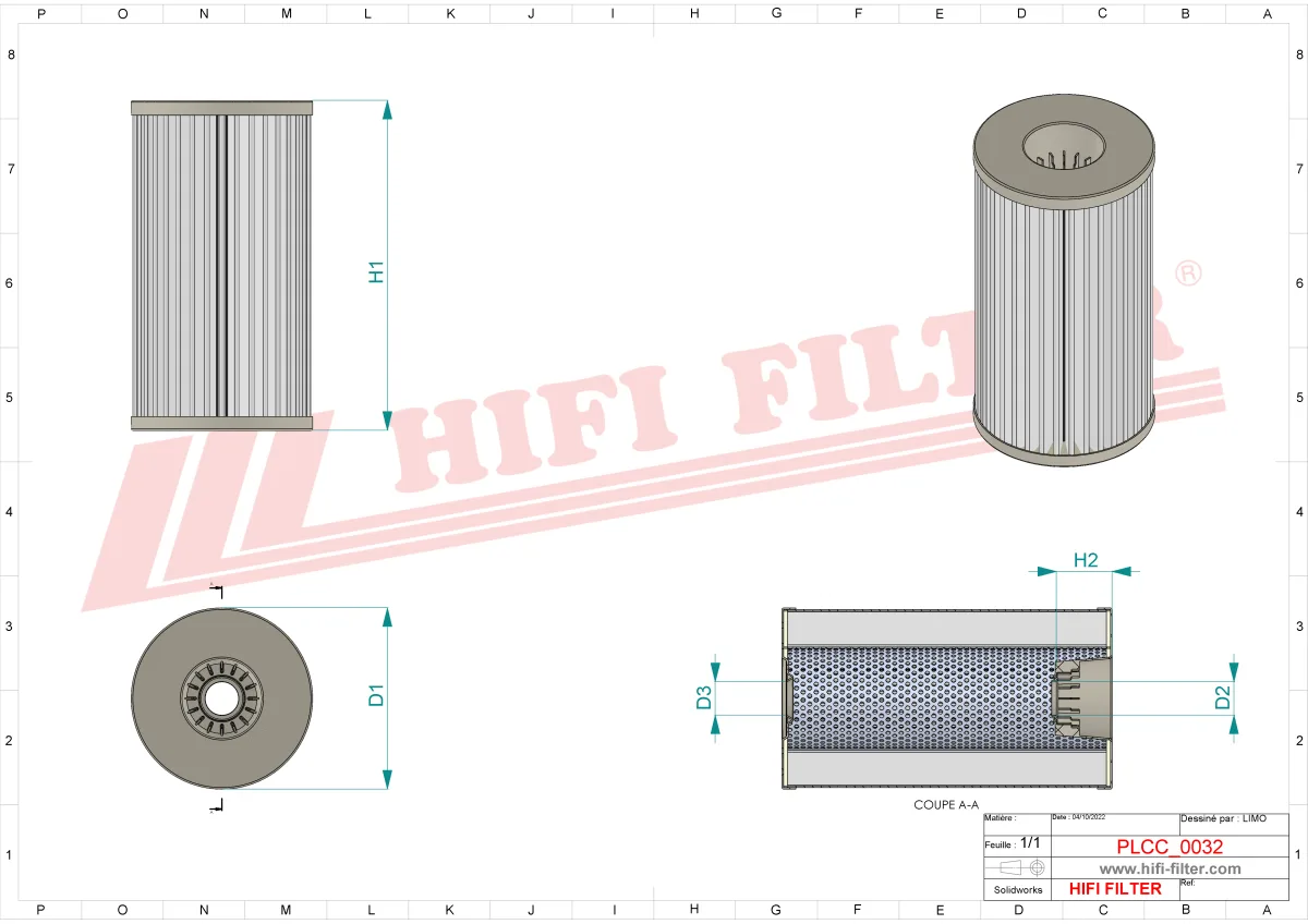 Rysunek techniczny Hifi Filter SN920410