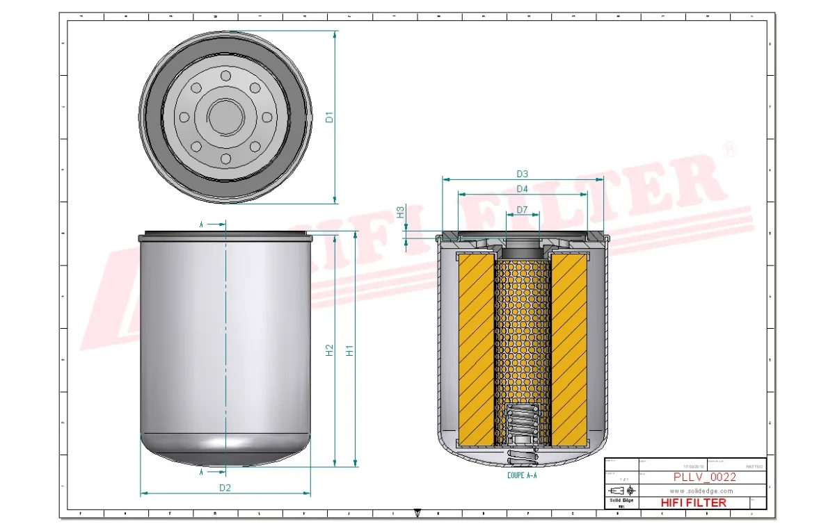 Rysunek techniczny Hifi Filter SO10001