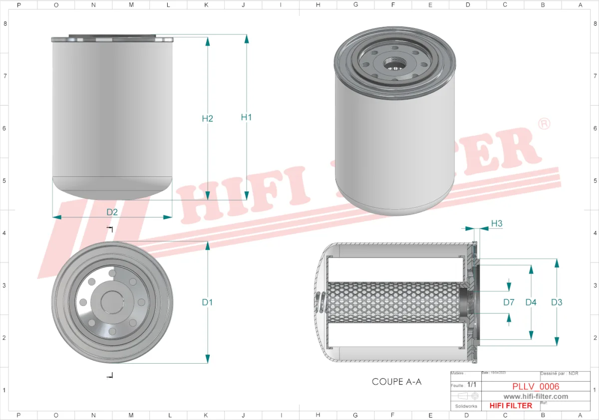 Rysunek techniczny Hifi Filter SO10174