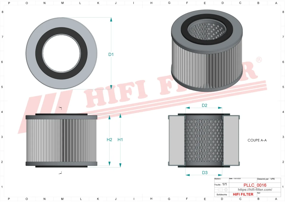 Rysunek techniczny Hifi Filter SO4001