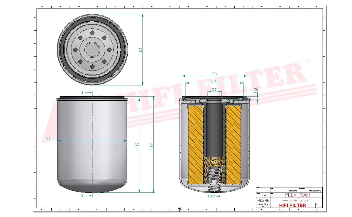 Rysunek techniczny Hifi Filter SO475