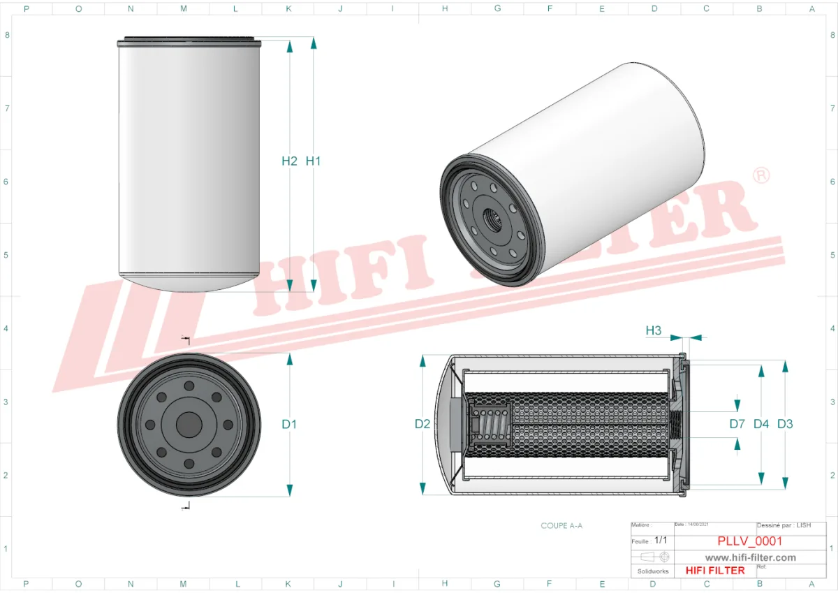 Rysunek techniczny Hifi Filter T1637