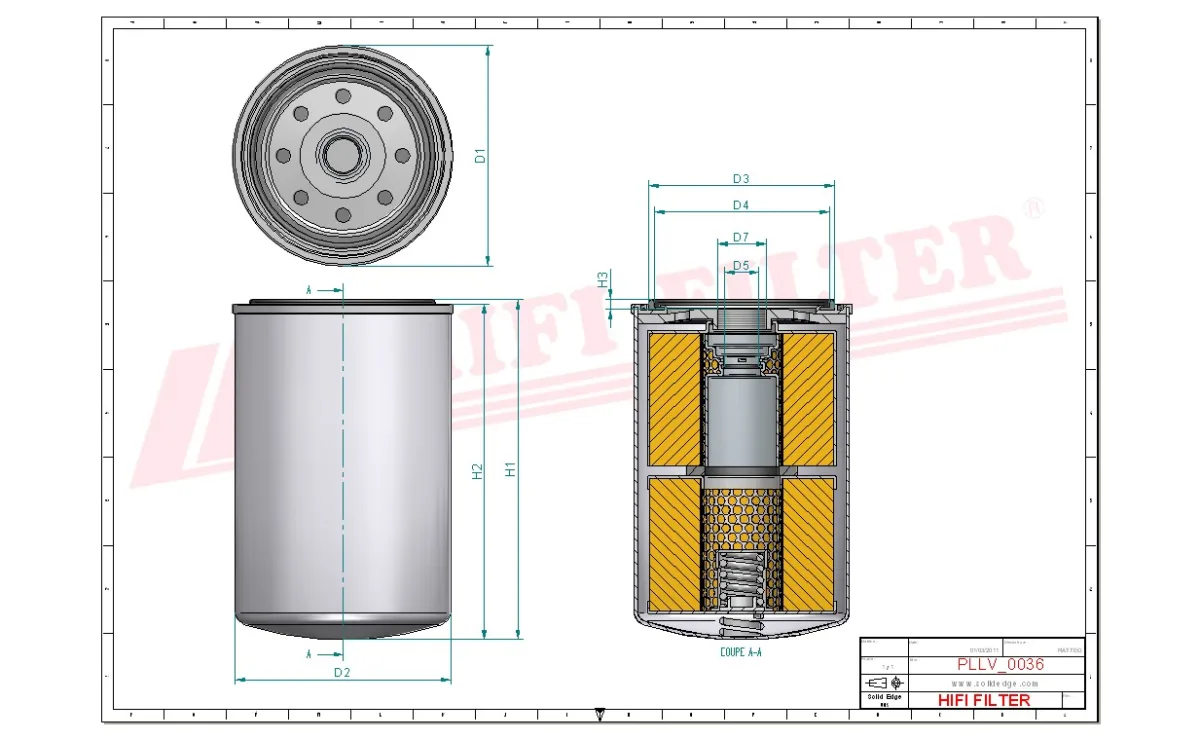 Rysunek techniczny Hifi Filter T1640
