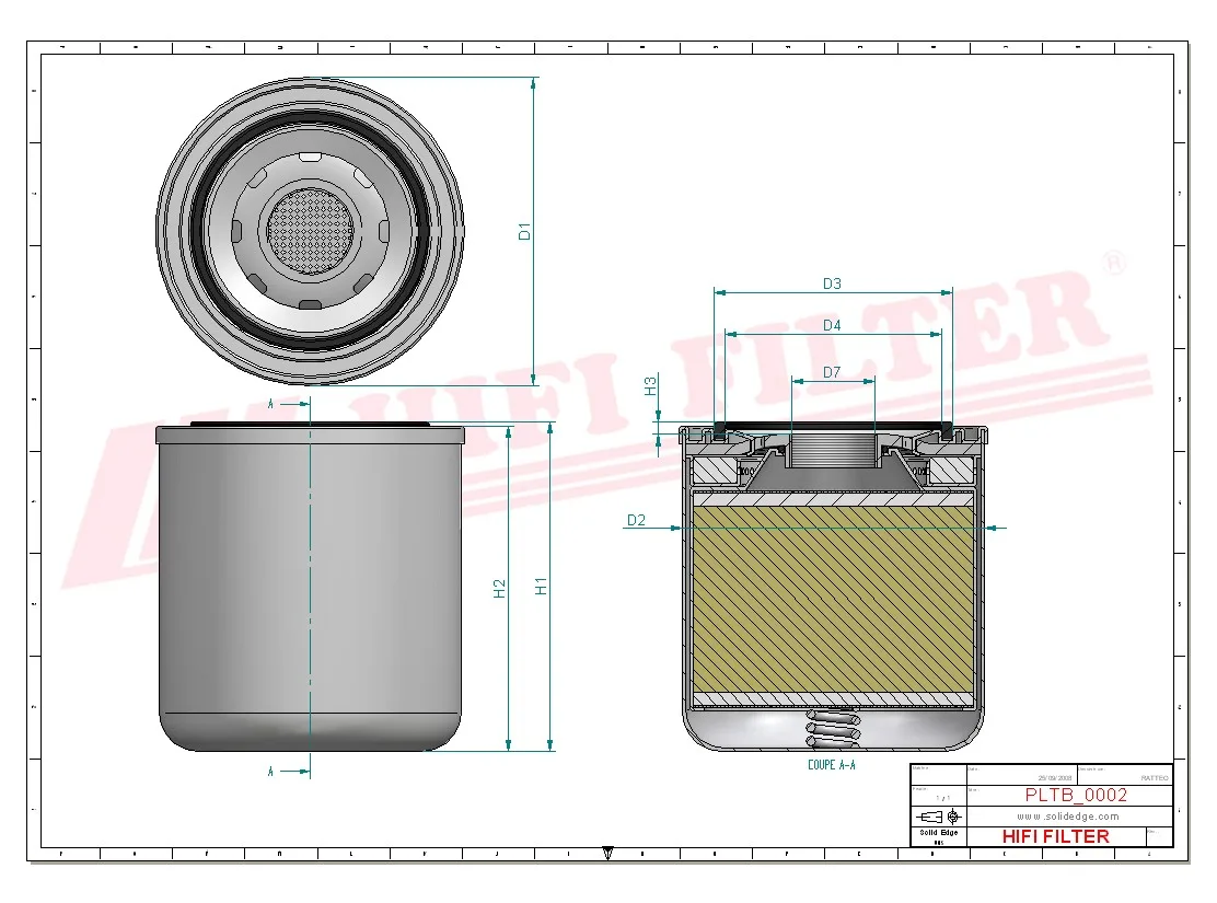 Rysunek techniczny Hifi Filter TB1388