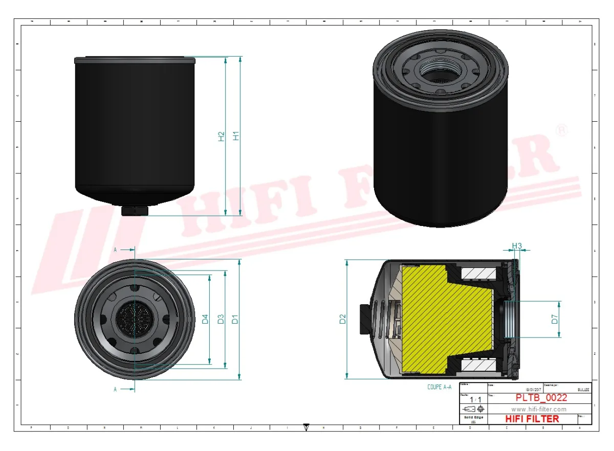 Rysunek techniczny Hifi Filter TB1402