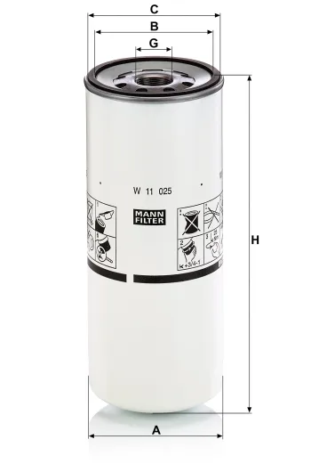 Filtr oleju Mann Filter W11025 — zdjęcie 2