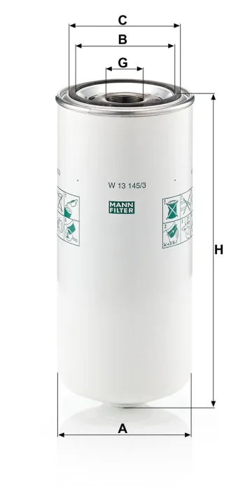 Filtr oleju Mann Filter W13145/3 — zdjęcie 2