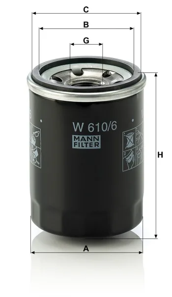 Filtr oleju Mann Filter W610/6 — zdjęcie 3
