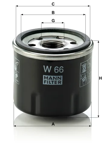 Filtr oleju Mann Filter W66 — zdjęcie 2