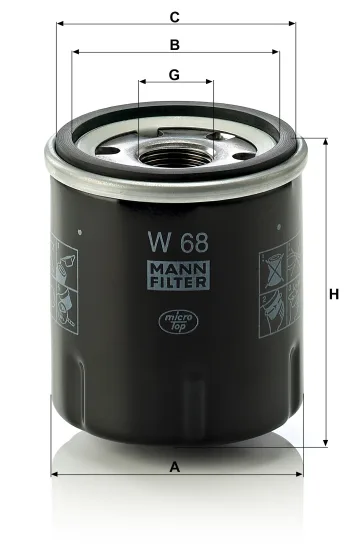 Filtr oleju Mann Filter W68 — zdjęcie 2