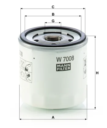Filtr oleju Mann Filter W7008 — zdjęcie 2