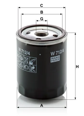 Filtr hydrauliczny Mann Filter W712/4 — zdjęcie 2