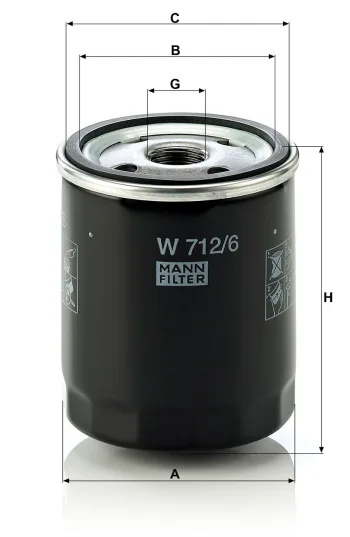 Filtr oleju Mann Filter W712/6 — zdjęcie 2