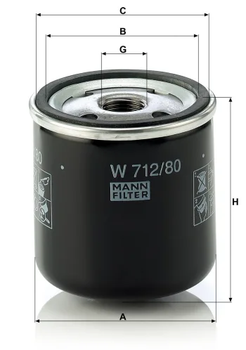Filtr oleju Mann Filter W712/80 — zdjęcie 2