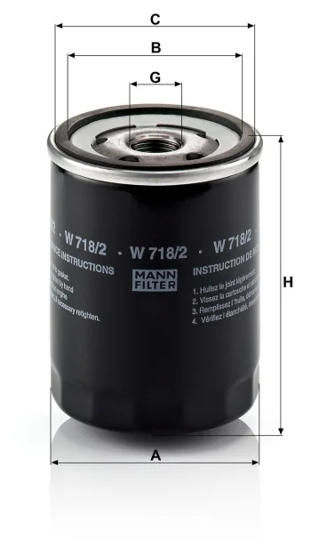 Filtr oleju Mann Filter W718/2 — zdjęcie 3