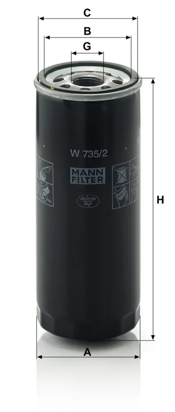 Filtr oleju Mann Filter W735/2 — zdjęcie 2